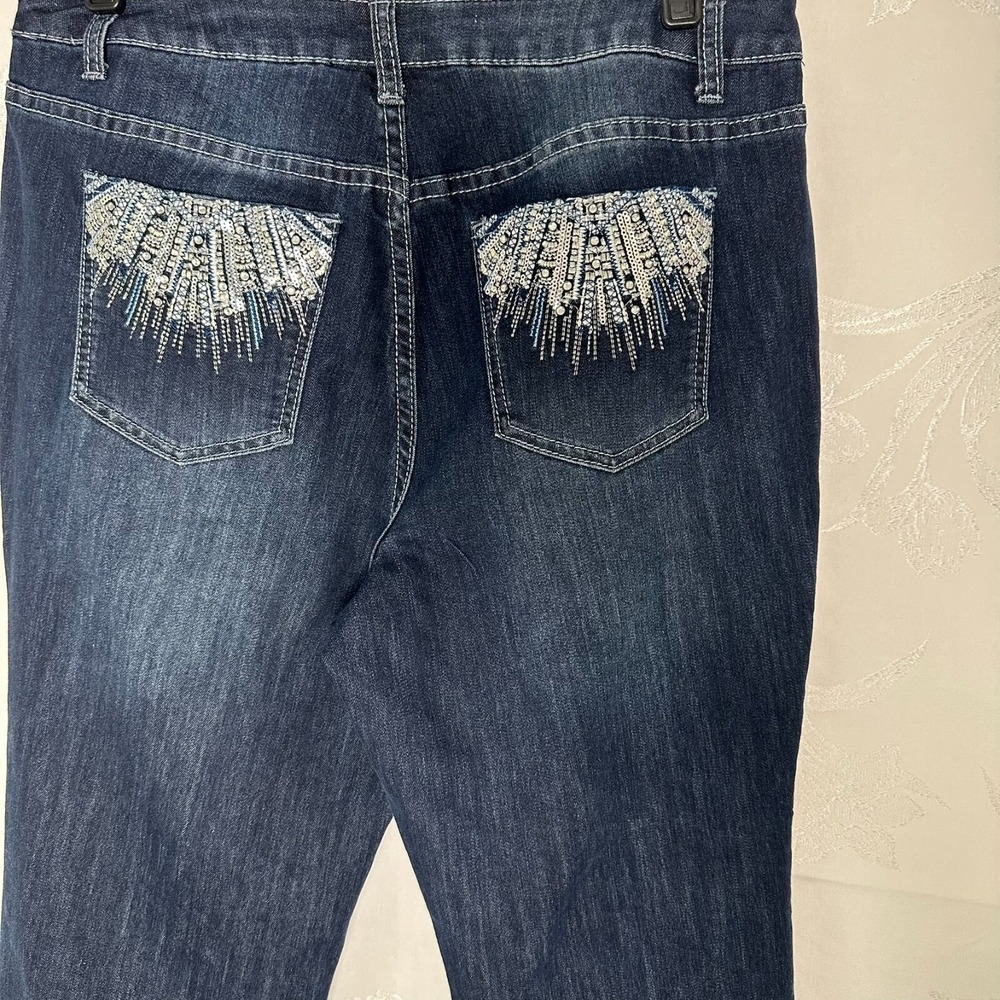 Christopher Banks Size-12P Denim Jeans Blue Stretch Embellished Pockets - Picture 12 of 15